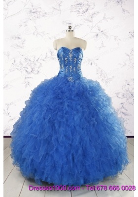 Beautiful Quinceanera Dresses in Royal Blue Appliques