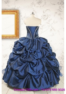 Classical Sweetheart Navy Blue Quinceanera Dresses with Beading