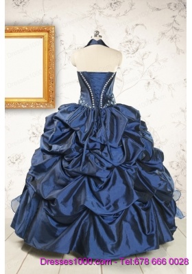 Classical Sweetheart Navy Blue Quinceanera Dresses with Beading