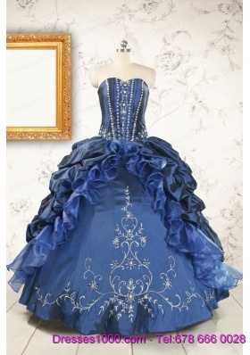 Classical Sweetheart Navy Blue Quinceanera Dresses with Beading