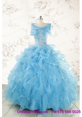 Aqua Blue Ball Gown Sweetheart Beading Sweet 16 Dresses