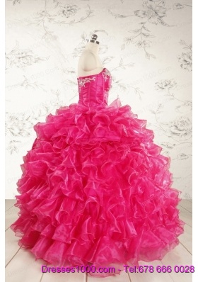 Beautiful Hot Pink Sweet 15 Dresses with Appliques and Ruffles