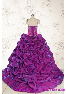 Classic Ball Gown Embroidery Court Train Quinceanera Dresses in Multi Color