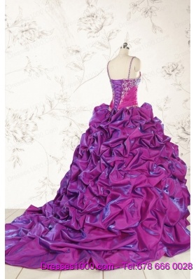 Classic Ball Gown Embroidery Court Train Quinceanera Dresses in Multi Color