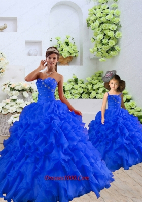 Customize Beading and Ruffles Princesita Dress in Royal Blue for 2015