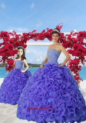 2015 Most Popular Beading and Ruffles Purple Princesita Dress