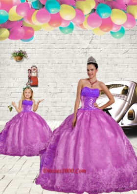 2015 Modern Beading and Embroidery Princesita Dress in Fuchsia