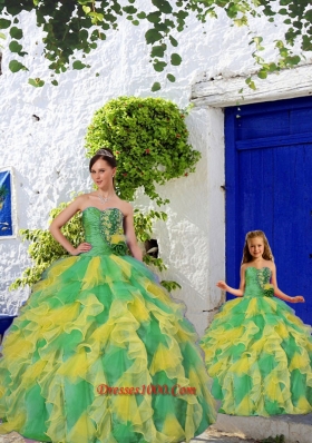 Most Popular Beading and Ruffles Princesita Dress in Multi-color