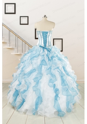 2015 Pretty Appliques and Ruffles Quinceanera Dresses in Multi-color