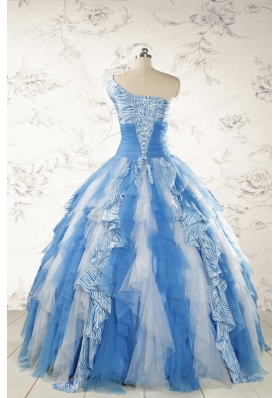 Discount One Shoulder Printed Quinceanera Dresses for 2015