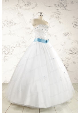 Discount White Quinceanera Dresses with Appliques