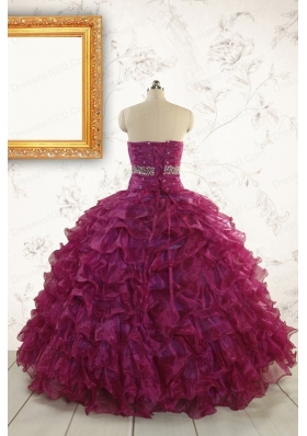 Prefect Quinceanera Dresses with Beading and Ruffles for 2015