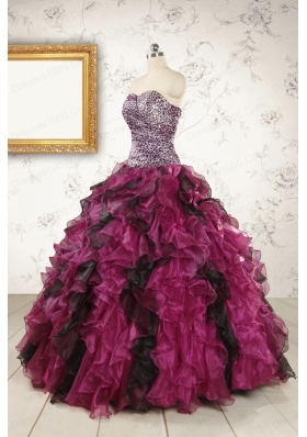 2015 New Style Sweetheart Ruffles Multi-color Quinceanera Dresses