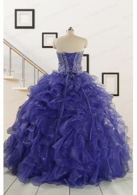 2015 Pretty Sweetheart Quinceanera Dresses with Sequins and Ruffles