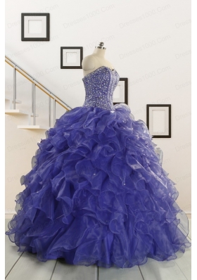 2015 Pretty Sweetheart Quinceanera Dresses with Sequins and Ruffles