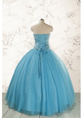 Ball Gown 2015 Baby Blue Quinceanera Dresses with Sweetheart