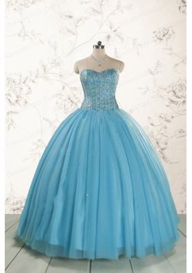 Ball Gown 2015 Baby Blue Quinceanera Dresses with Sweetheart