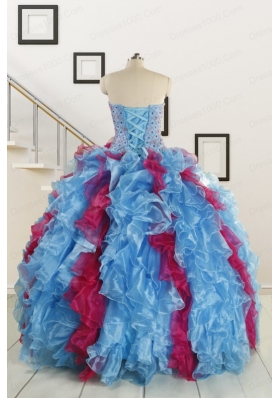 Fashionable Beading Quinceanera Dresses in Multi-color For 2015