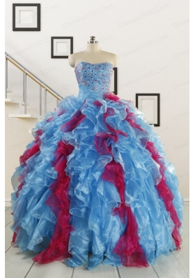 Fashionable Beading Quinceanera Dresses in Multi-color For 2015