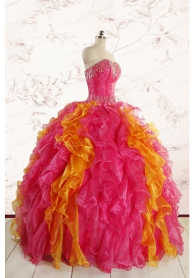 Inexpensive Beading Quinceanera Dresses in Multi color