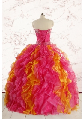 Inexpensive Beading Quinceanera Dresses in Multi color