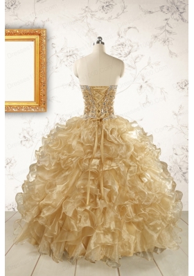 Luxurious Champagne Quinceanera Dresses with Beading