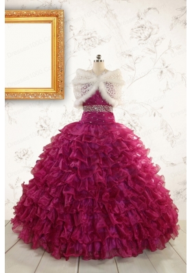 Modest Beading and Ruffles Quinceanera Dresses with Sweetheart