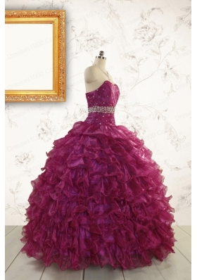 Modest Beading and Ruffles Quinceanera Dresses with Sweetheart