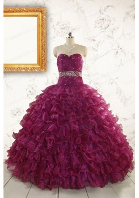 Modest Beading and Ruffles Quinceanera Dresses with Sweetheart