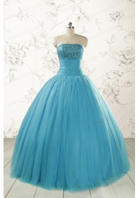 New Style Strapless Quinceanera Dresses with Beading for 2015