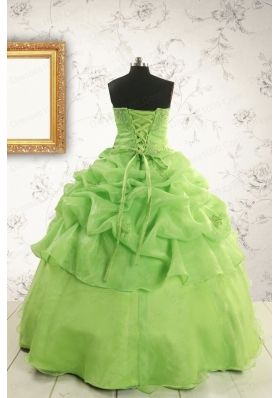 Perfect Green Quinceanera Dresses with Beading and Ruffles