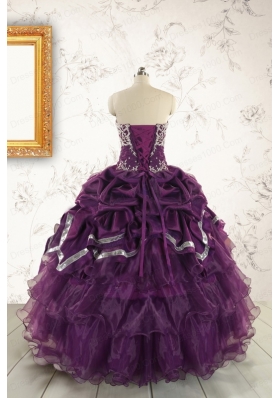 Pretty Purple Quinceanera Dresses with Appliques For 2015