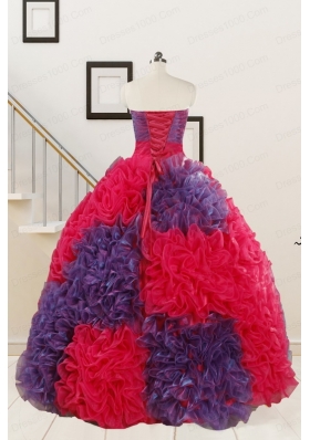 Wonderful Beading and Ruffles Multi-color Quinceanera Dresses