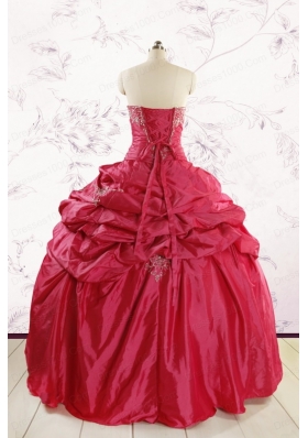 2015 Appliques Pretty Quinceanera Dresses with Strapless