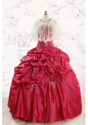 2015 Appliques Pretty Quinceanera Dresses with Strapless