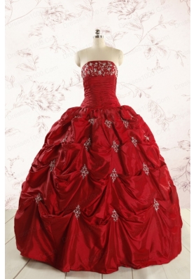 2015 Beautiful Sweetheart Appliques Quinceanera Dresses