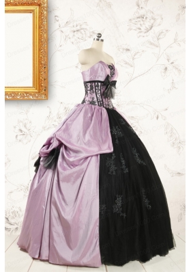 2015 Cheap Strapless Quinceanera Dresses with Appliques and Ruffles