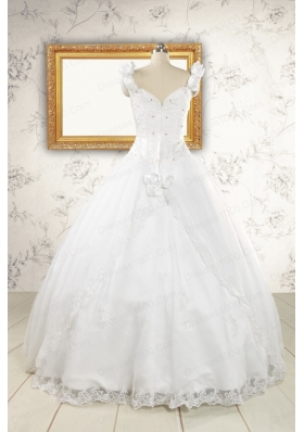 2015 Wonderful  White Quinceanera Dresses with Appliques and Beading