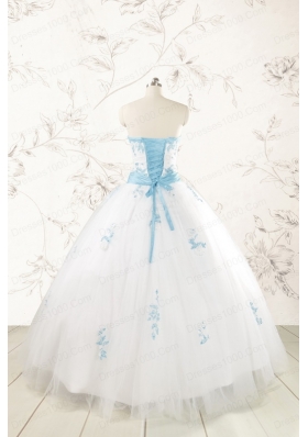 Discount Appliques and Beading White Ball Gown  Quinceanera Dresses
