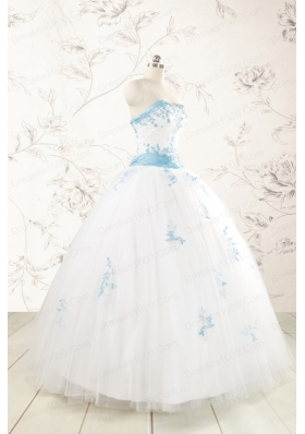 Discount Appliques and Beading White Ball Gown  Quinceanera Dresses