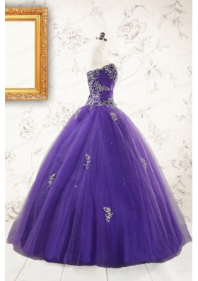 New Arrival Purple Quinceanera Dresses with Appliques and Beading