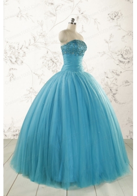 2015 Best Strapless Quinceanera Dresses with Beading