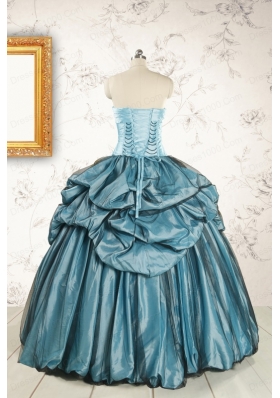 2015 Cheap Strapless Quinceanera Dresses in Teal