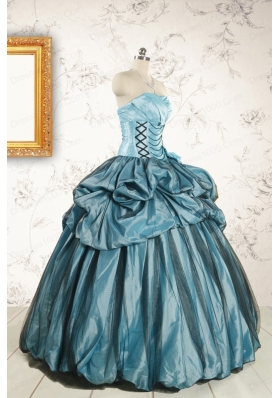 2015 Cheap Strapless Quinceanera Dresses in Teal