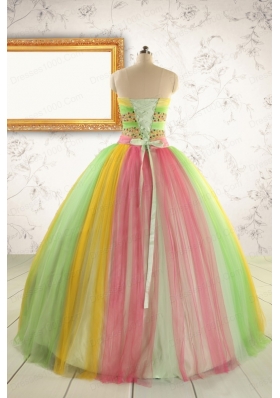 2015 Elegant Sweet 16 Dresses in Multi-color with Beading