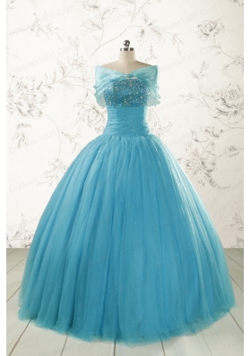 2015 Pretty Strapless Quinceanera Dresses with Beading