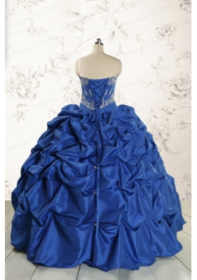 Elegant Beading Quinceanera Dresses in Royal Blue for 2015