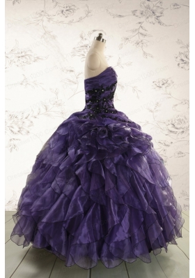 Elegant Sweetheart Appliques Purple Quinceanera Dress for 2015