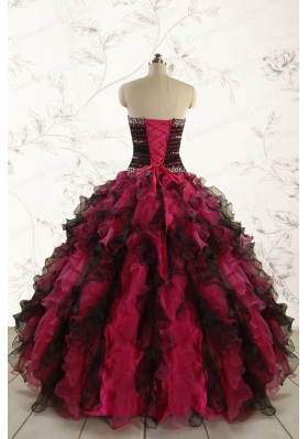 Perfect Beading Multi Color 2015 Quinceanera Dresses with Sweetheart