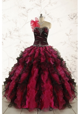 Perfect Beading Multi Color 2015 Quinceanera Dresses with Sweetheart